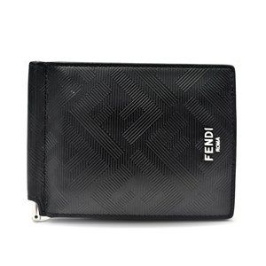 Fendi 7M0281 AJF4 F19KP Men's Leather Money Clip Black